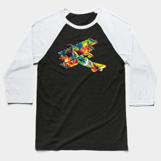 Fokker Dr I Flying in Pop Art Baseball T-Shirt